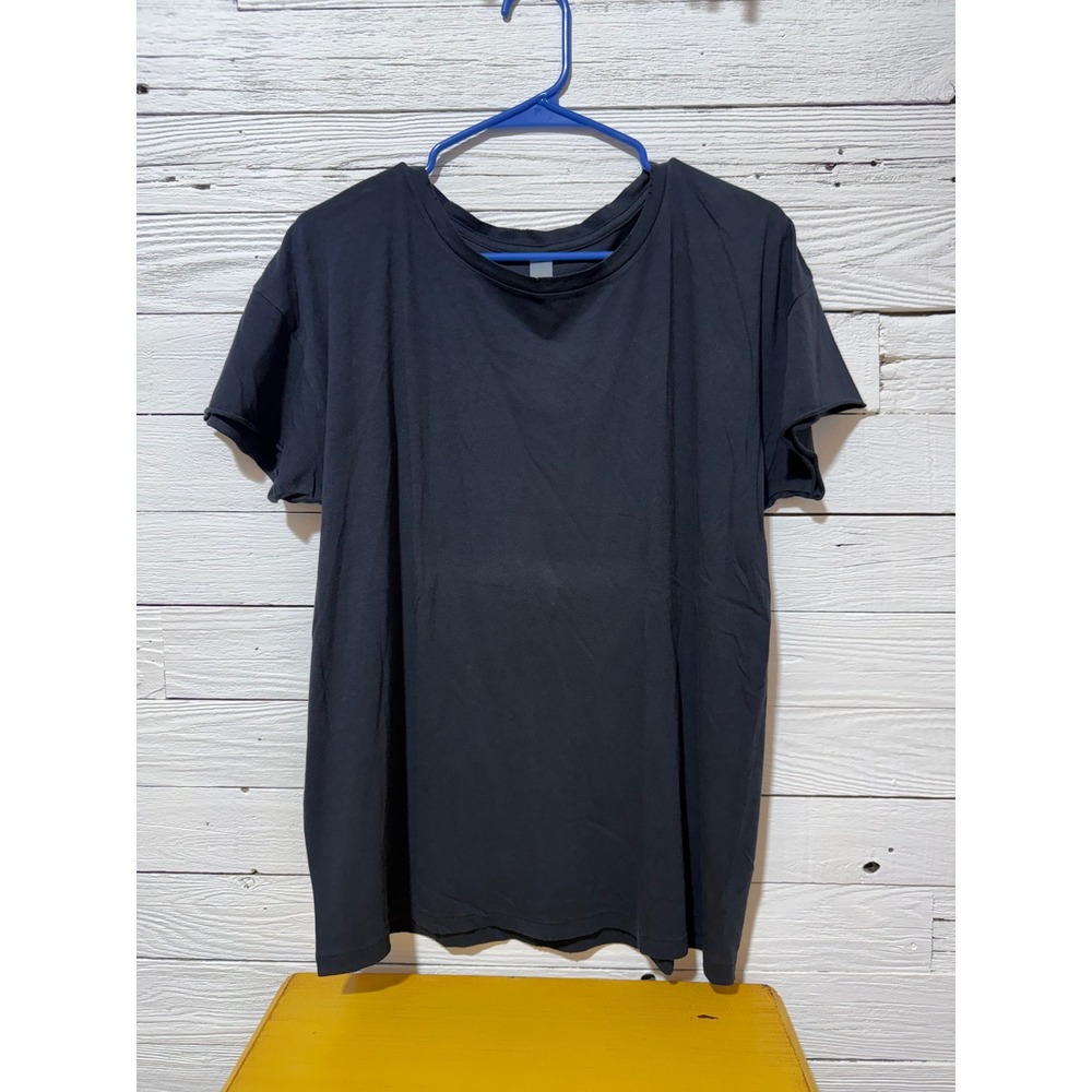 Alternative Apparel Womens Black Short Sleeve Crew Neck T-Shirt Size L Basic Tee
